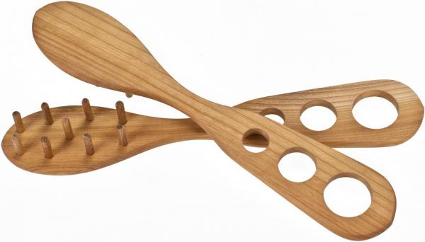 Spaghetti Heber und Portionierer aus Holz 32 cm lang