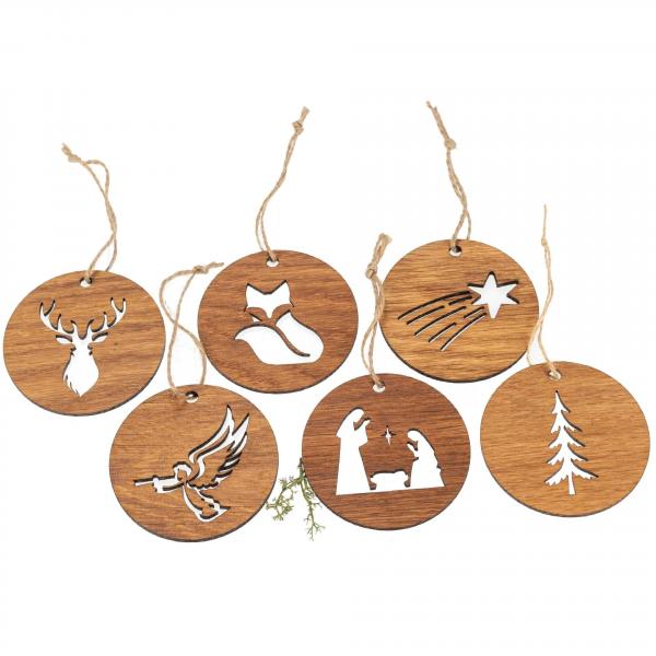 Weihnachtsbaumschmuck Eiche – 6-teiliges-Set